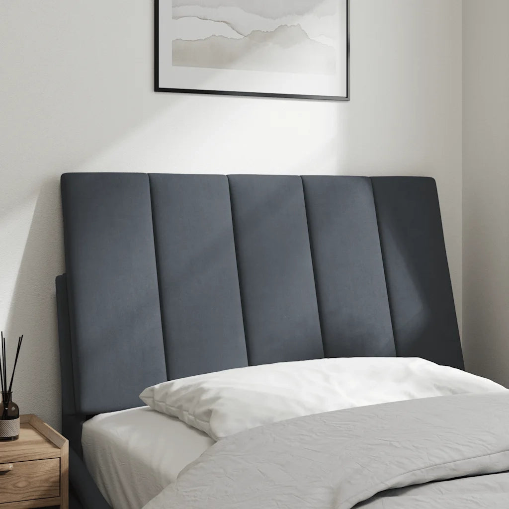 Cuscino Testiera-Cuscino per Testiera Hanko Grigio Scuro 80 cm in Velluto