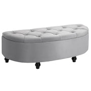 Pouf contenitore capitonn¨¦ velluto ¨C Minimal ¨C grigio 120x46x42 cm