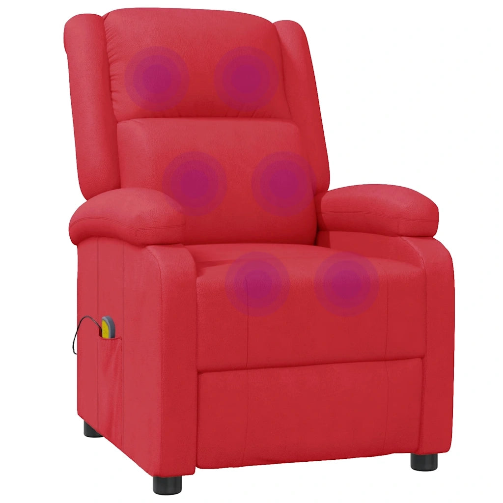 Poltrona Massaggiante Rossa in Similpelle 340167