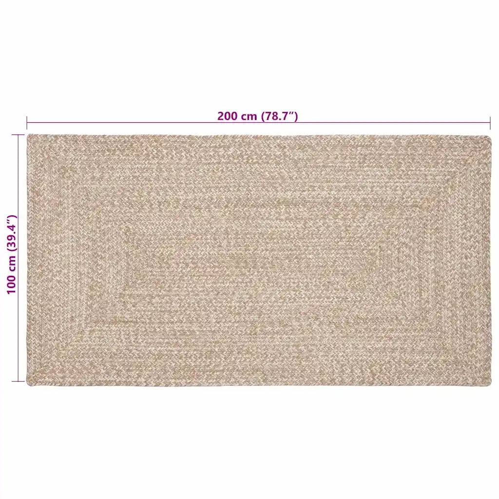 Tappeti per area Naturale e Bianco 100 x 200 cm Juta 42010476