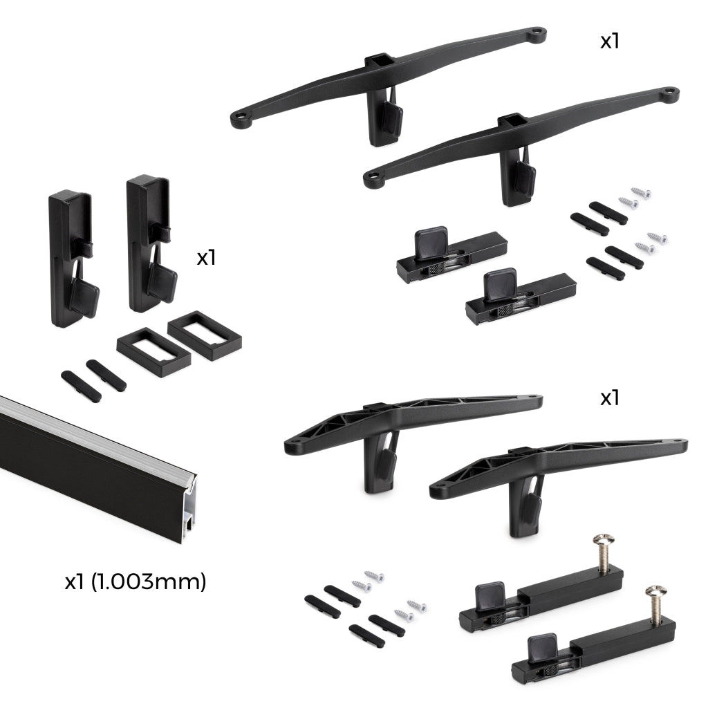 Kit Supporti per Mensole e Appendiabiti in Legno e Alluminio Emuca Zero Nero