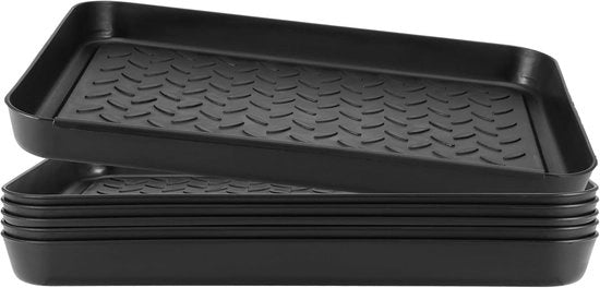 Set di appoggi per scarpe e asciugamano - 6 pezzi - nero - plastica - 35 x 27,5 x 3 cm