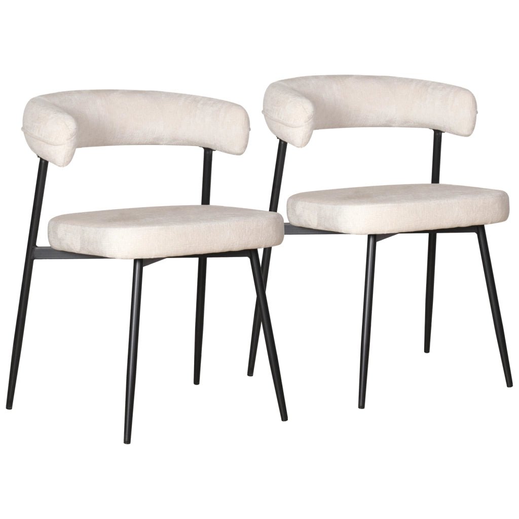Set di 2 sedie in tessuto beige THEA