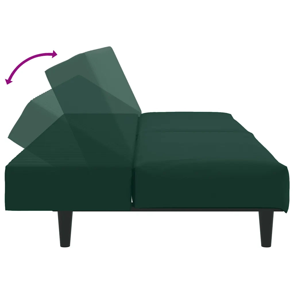 Set di Divani 2 pz Verde Scuro in Velluto