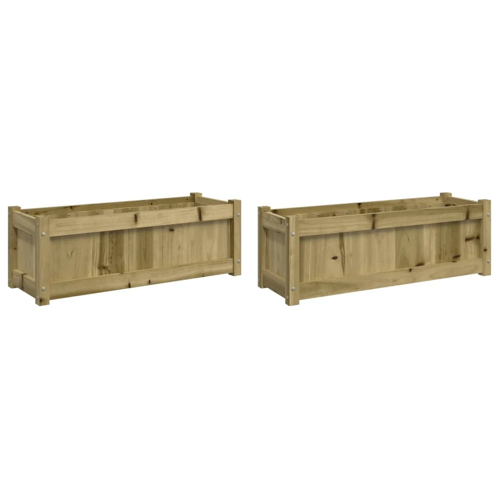 Fioriera aiuola rialzata fioriera aiuola giardino terrazza set da 2 legno di pino impregnato marrone 02_0039025