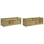 Fioriera aiuola rialzata fioriera aiuola giardino terrazza set da 2 legno di pino impregnato marrone 02_0039025