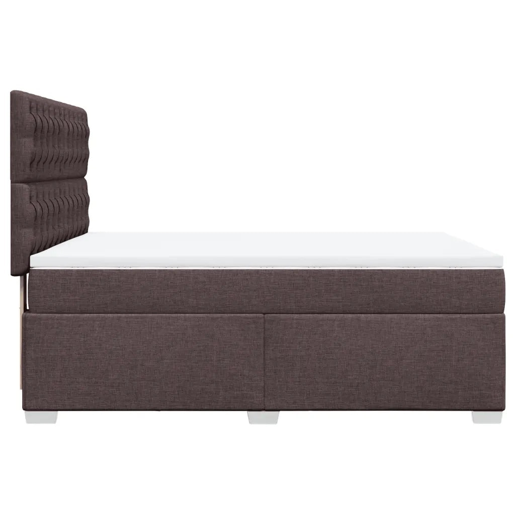 Giroletto a Molle con Materasso Marrone Scuro 140x200cm Tessuto 3290521