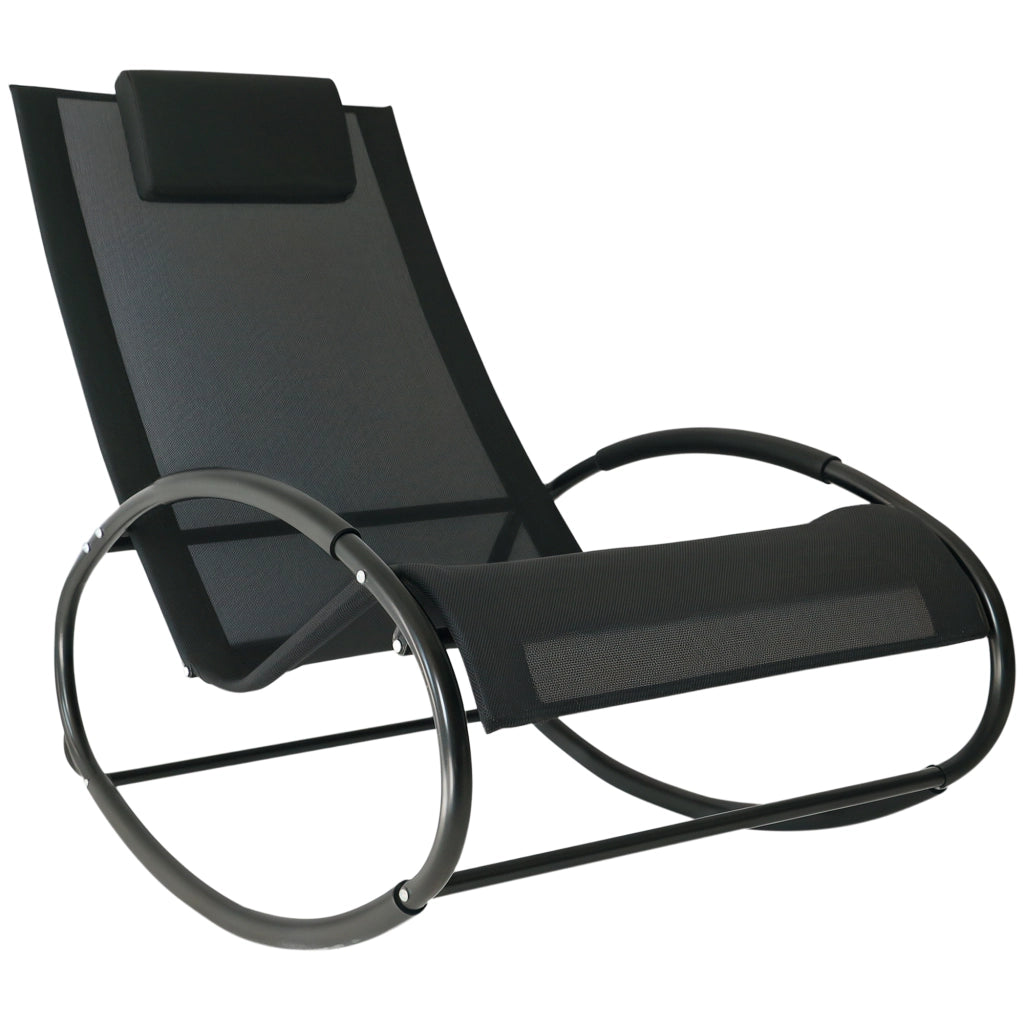 Sdraio da Giardino Zero Gravity con Cuscino ¨C Minimal ¨C 105x62x88cm, Nero