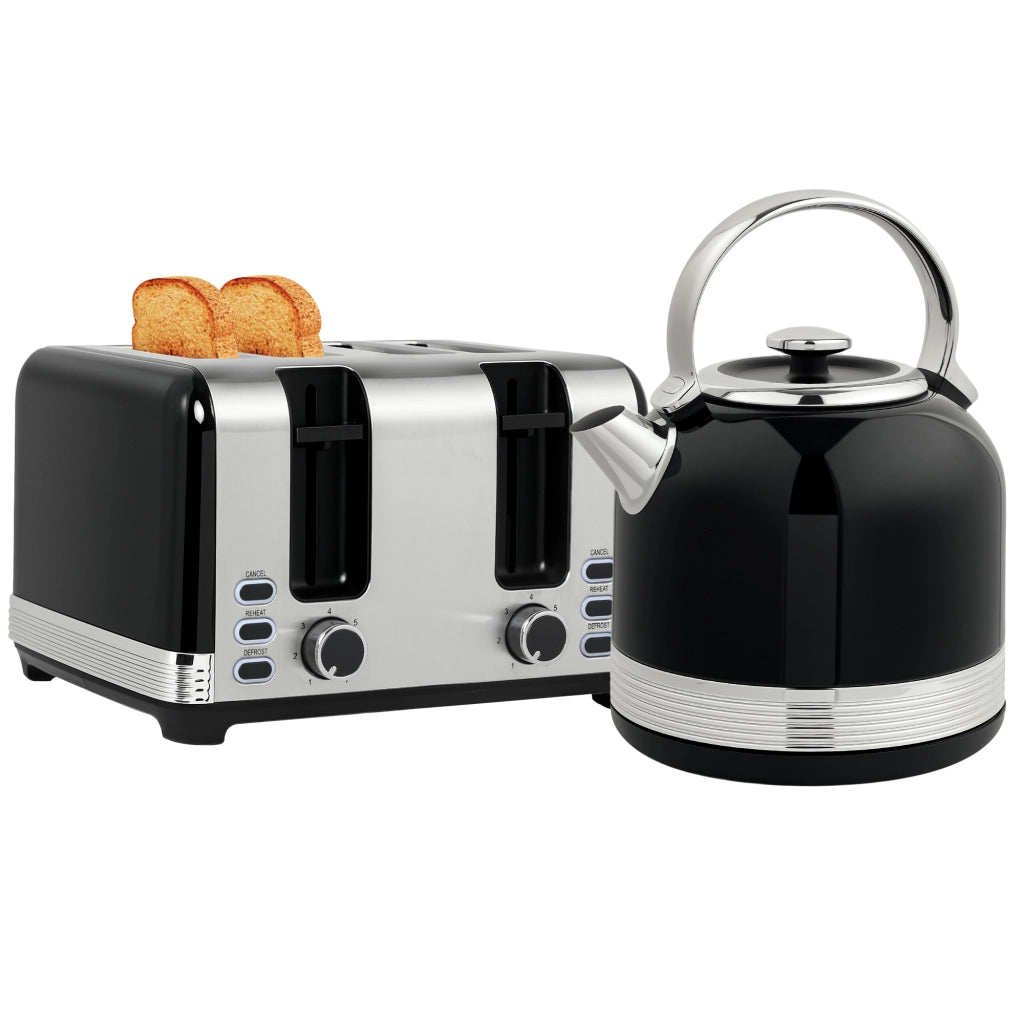 Set Bollitore e Tostapane ¨C zephmum ¨C Nero, Acciaio Inossidabile, 1.7L