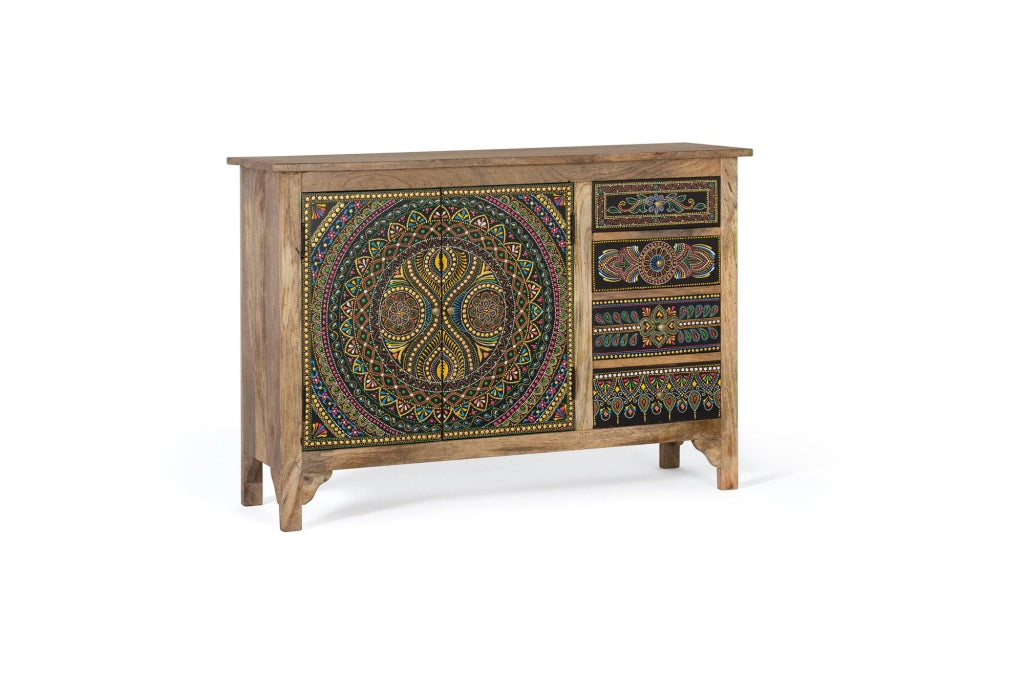 Credenza in legno di mango multicolore