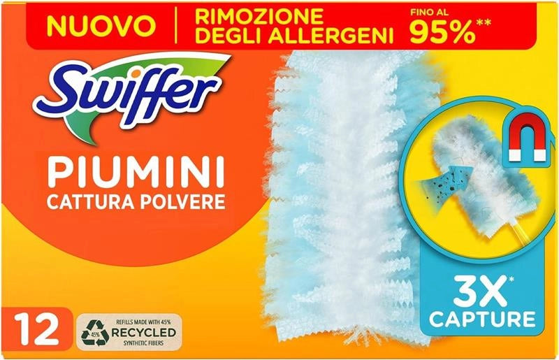 SWIFFER DUSTER PIUMINI CATTURAPOLVERE RICARICA 12 PEZZI