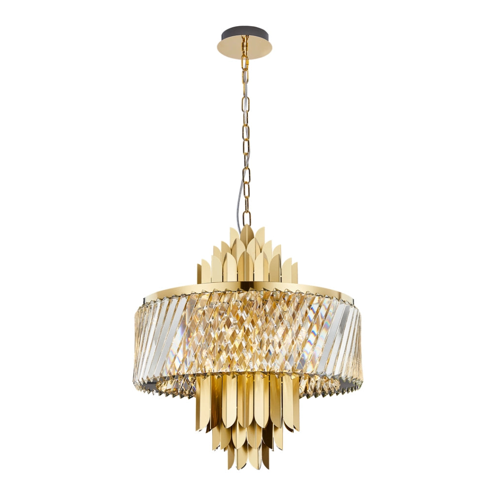Lampadario cristallo glamour oro Margot 9xE14 Milagro