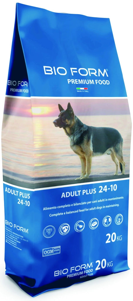 Bio Form CROCCHETTE PER CANI MEDIO/GRANDI ?DOG ADULT PLUS?  Proteine/Grassi 24-10% - sacco kg. 20