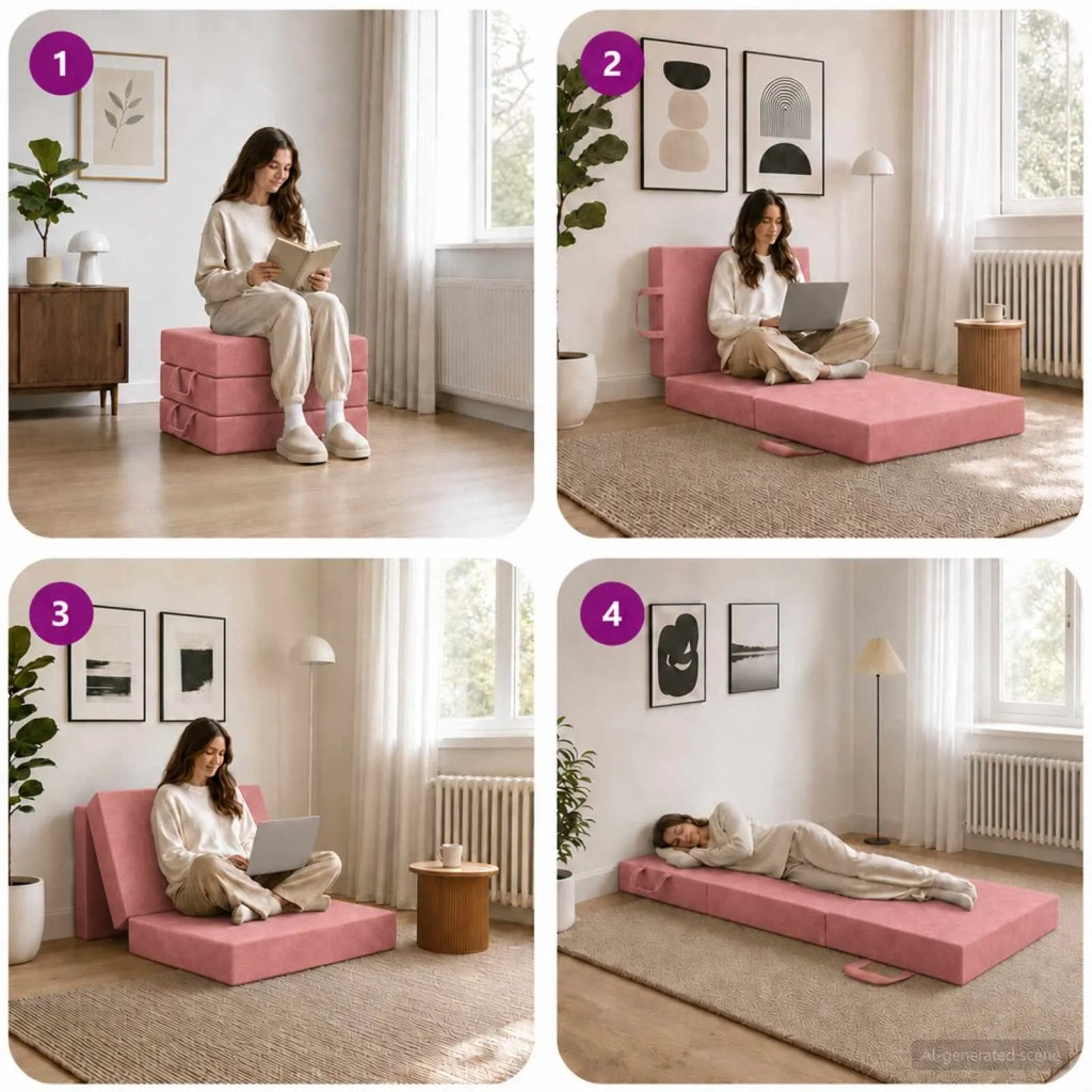Divano Letto Pieghevole 75 x 67 x 45 cm Rosa 900170