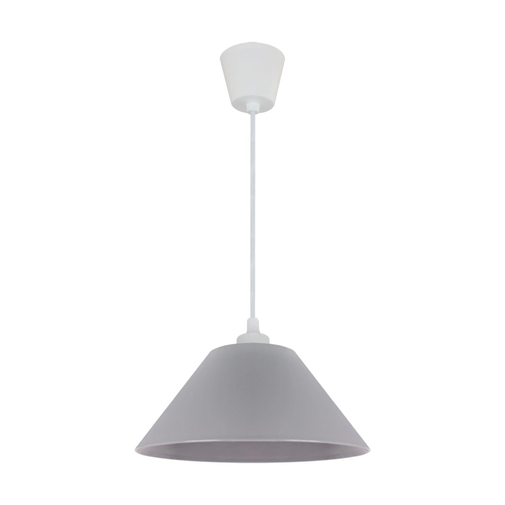 Lampada sospesa minimal grigio/bianca cono E27 INKA Struhm