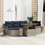 Set Divano da Giardino 7 pcs Grigio Rattan in Polipropilene 3357058