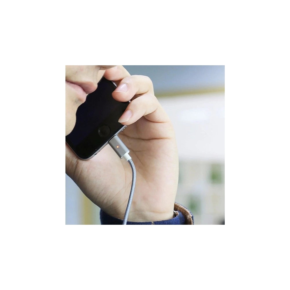 Trade Shop - Cavo Usb In Nylon Magnetico Charge E Sync Con Adattatori Android E Ios -