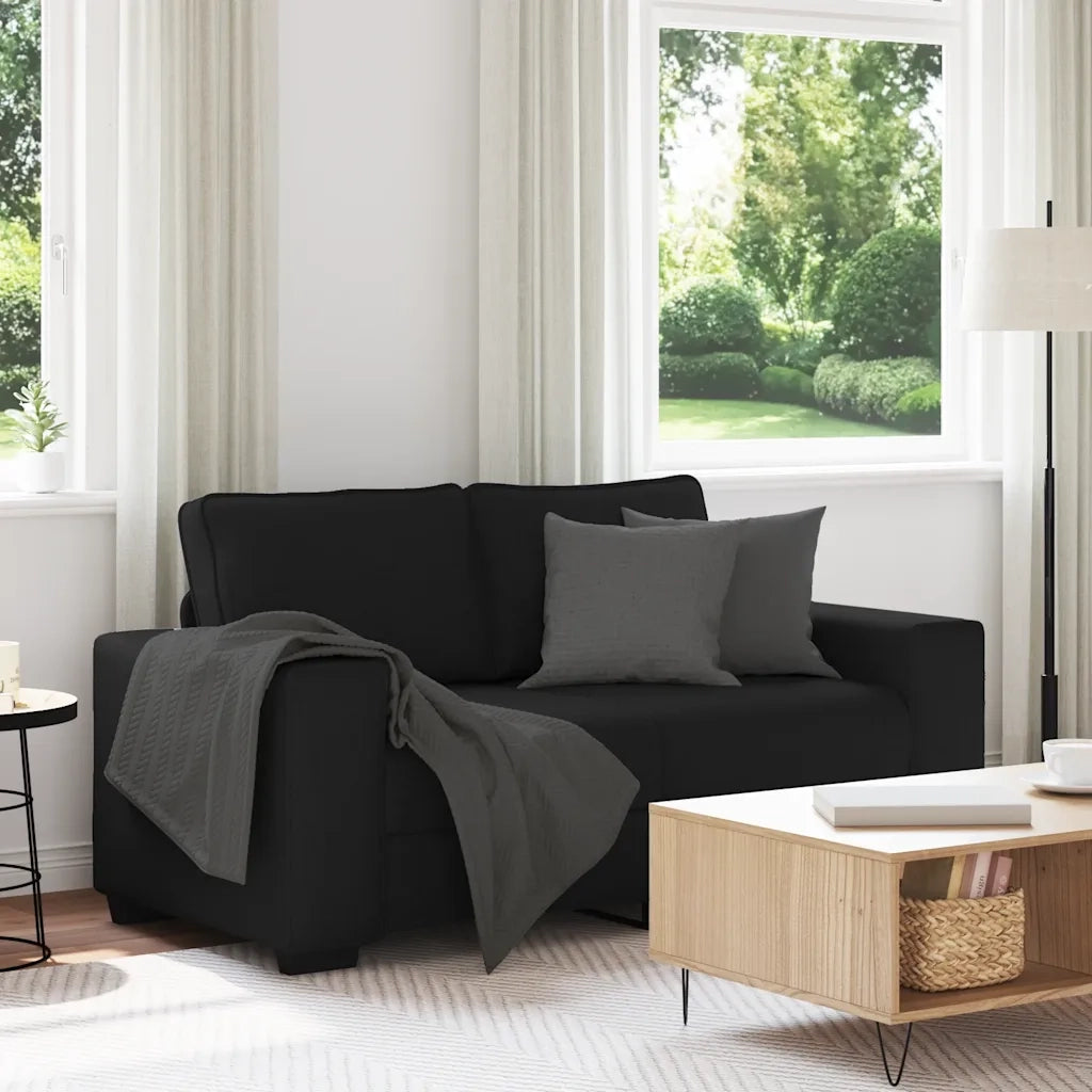 Divano a 2 Posti Nero 160x77x82 cm in Tessuto 4105158