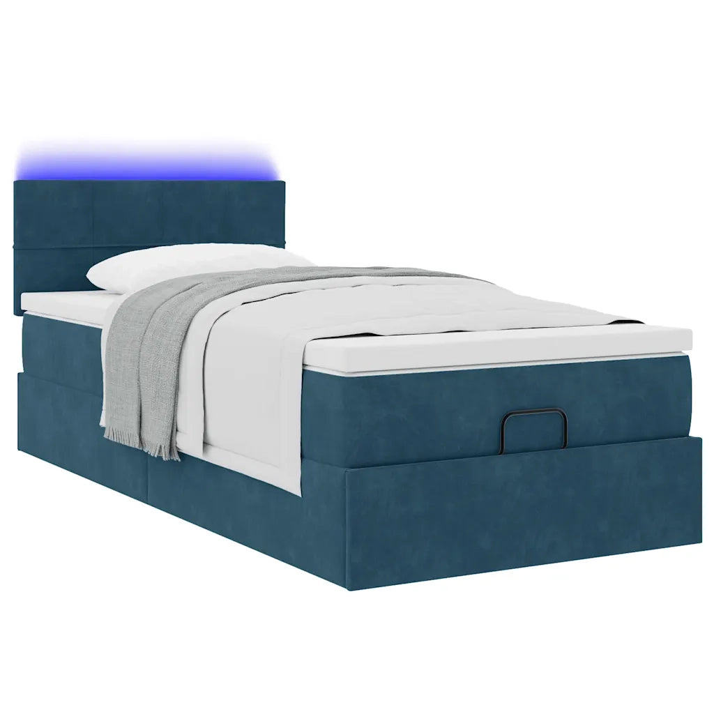 Struttura Letto Pouf con Materasso 90x200 cm in Velluto 3312600