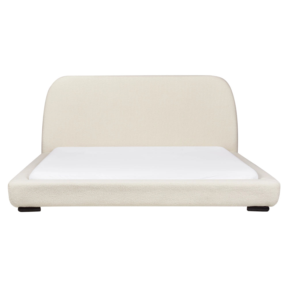 Struttura letto a doghe Beige Chiaro Poliestere Boucle Tessuto imbottito 180 x 200 cm Design classico tradizionale