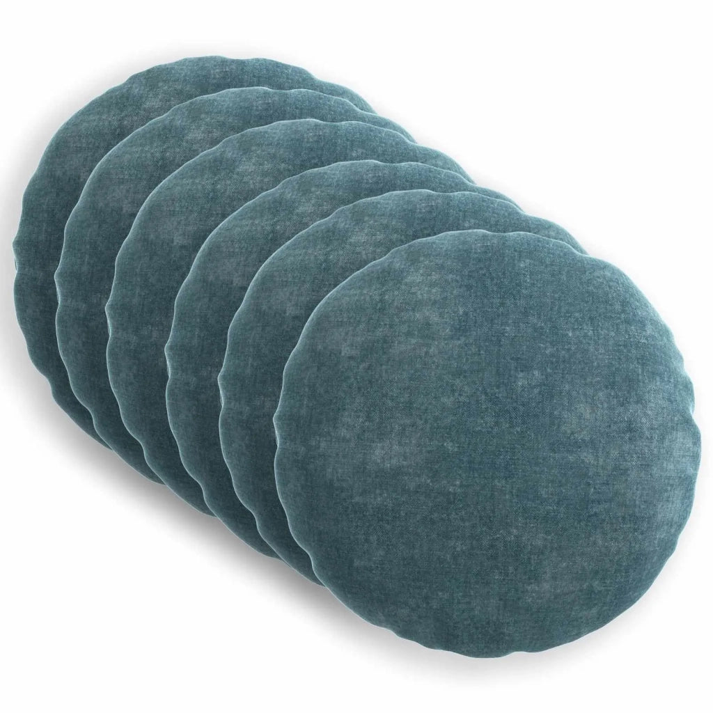 Federa 6 pz HEERLEN Blu Ø 50 cm Tessuto Chenille 922638