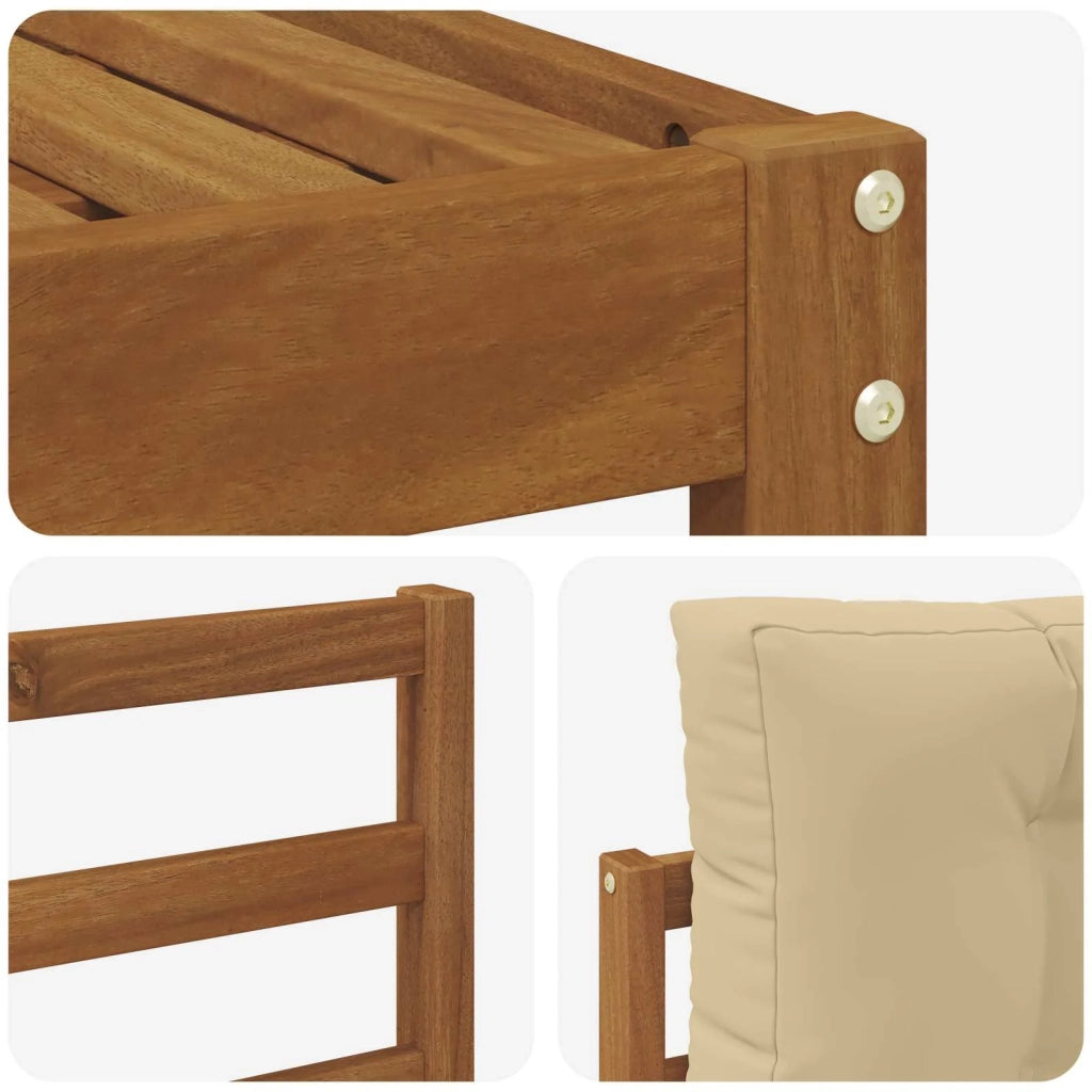 Set di divani da esterno con cuscino 6 pcs Naturale e Beige 3367951