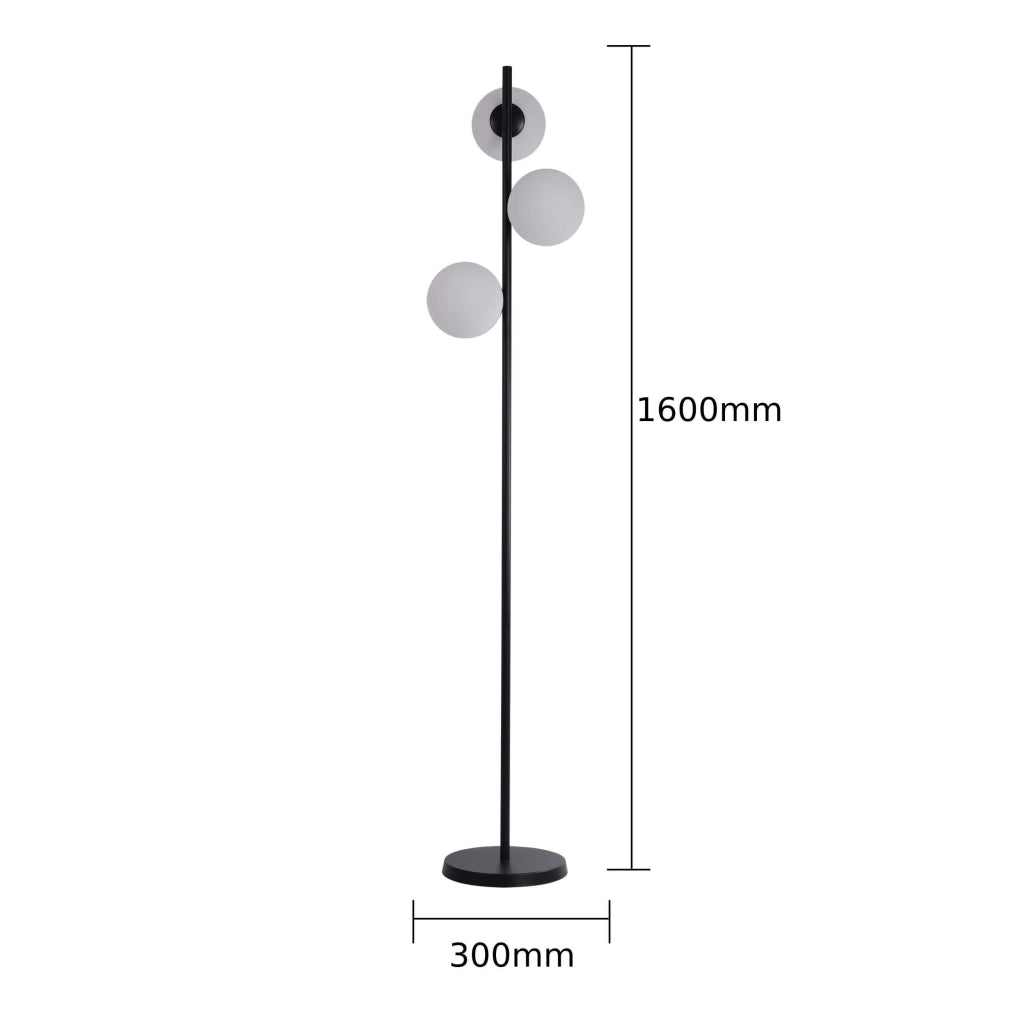 Lampada terra Dorado nera 3 luci E14 LightPrestige
