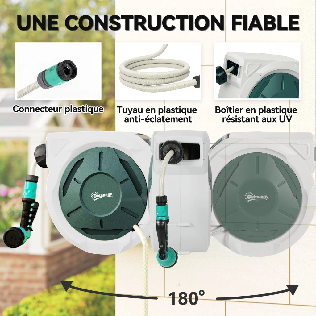 Avvolgitubo Murale Automatico 30m ¨C Xylo ¨C ? 15mm Grigio per Giardino