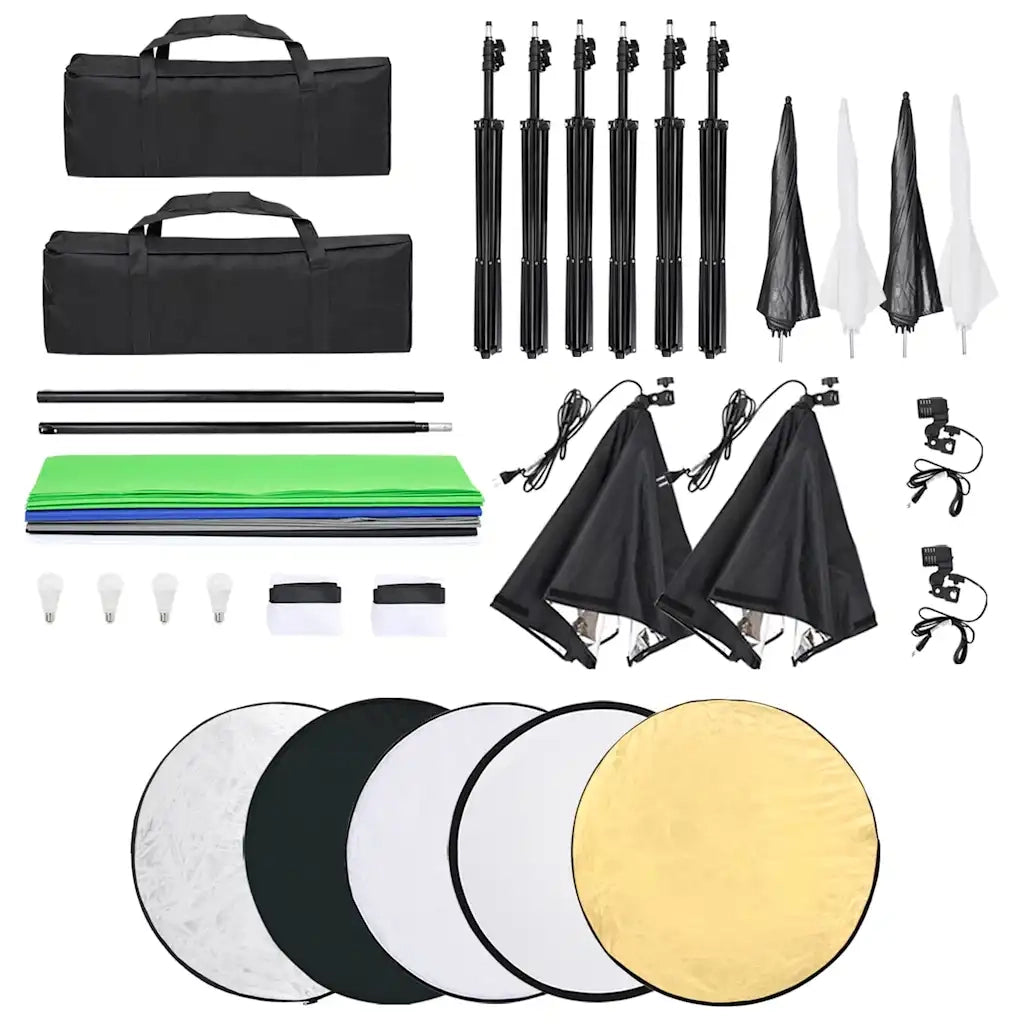 Kit per Studio Fotografico con Set Luci, Fondale e Riflettore 3094734