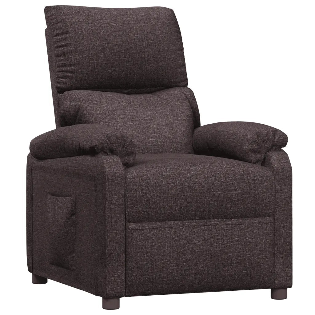Poltrona Reclinabile Marrone Scuro in Tessuto 342455