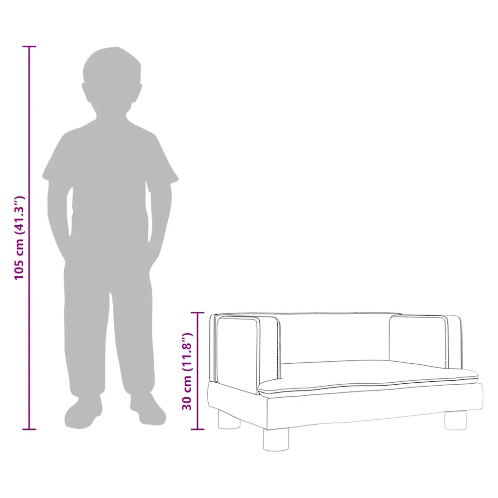 Divano per Bambini Crema 60x40x30 cm in Velluto 3196323