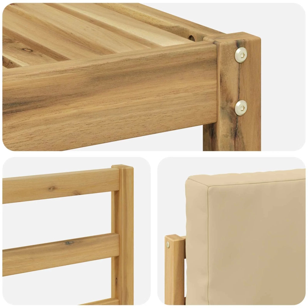 Set di divani da esterno 5 pz Bianco e Beige 3387197