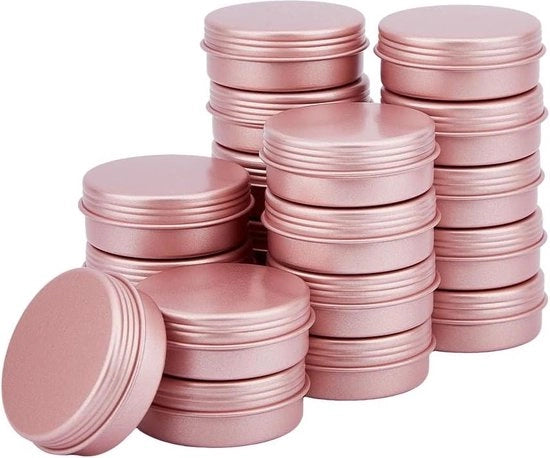 Tin Ronde 8oz in Alluminio - Coperchio a Viti - 25ml Tin Metallico Rinfrescabile per Oggetti Piccoli - Conservazione in Casa