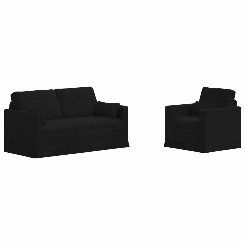 Set di divani 2 pcs Nero 158 x 78 x 80 cm Tessuto 3407539