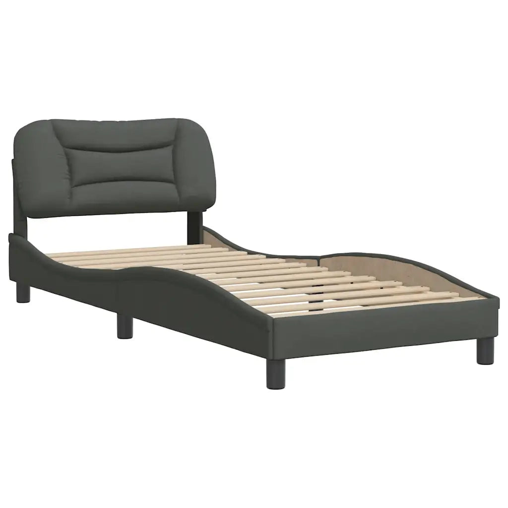 Giroletto senza Materasso Hvar Grigio Scuro 90x190 cm Tessuto