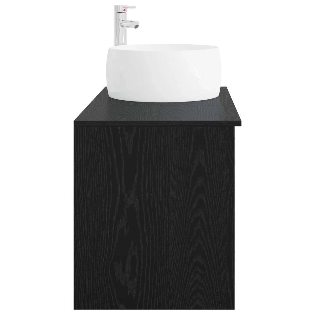 Set di mobili per il bagno 2 pcs Rovere Nero 3403921