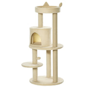 Albero Tiragraffi per Gatti con Cuccia e Piattaforma ¨C Minimal ¨C 104 cm Bianco