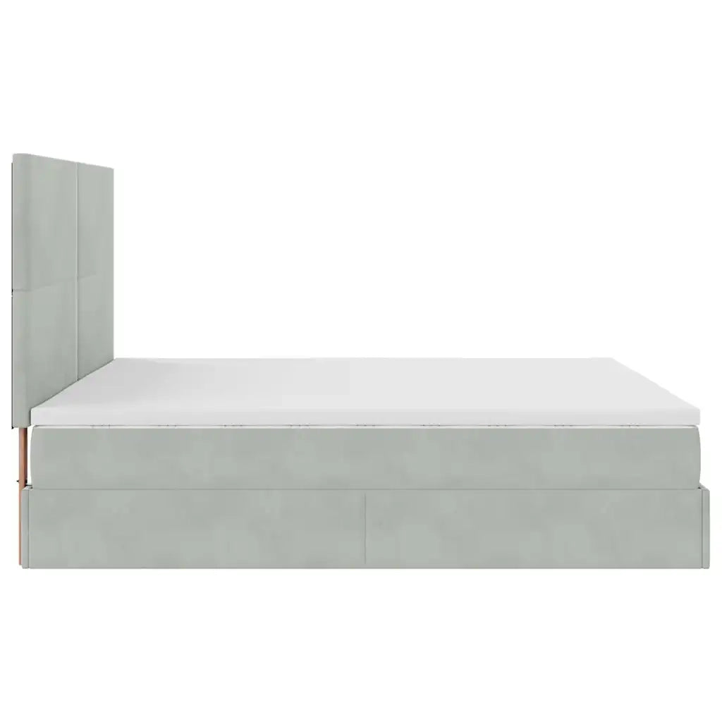Struttura Letto Pouf con Materassi 160x200 cm in Velluto 3313409