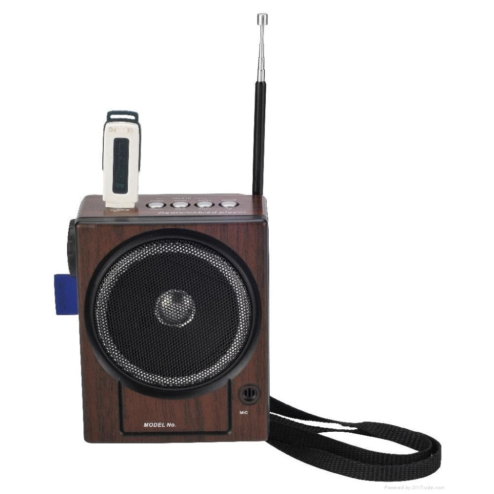 Trade Shop - Radio Fm Karaoke Usb Cassa Speaker Mp3 Sd Ricaricabile Con Torcia E Microfono -