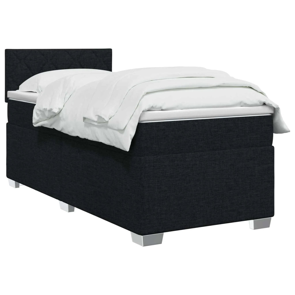 Letto con Box Spring, Materasso e LED Nero 100 x 200 cm Tessuto 3451884