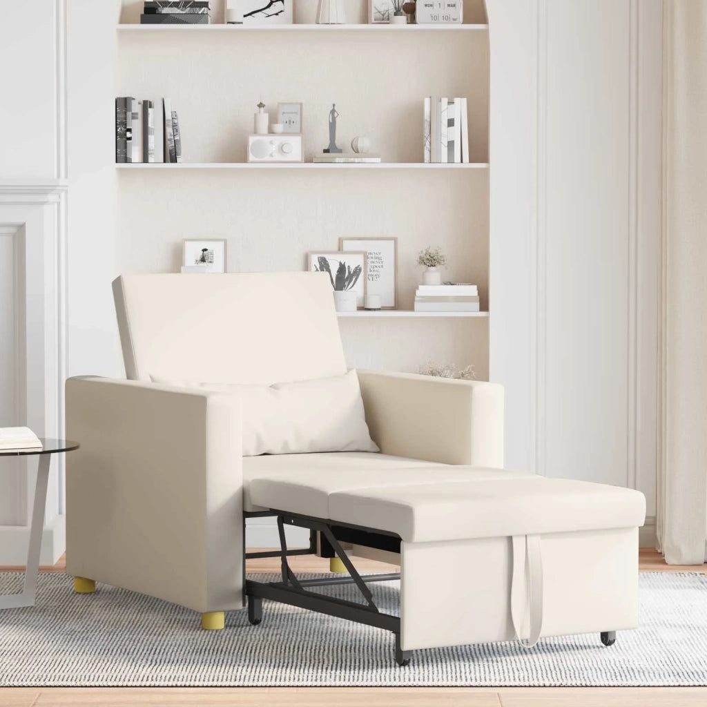 Divano letto estraibile singolo Bianco crema 90 x 165 x 87 cm 42002696