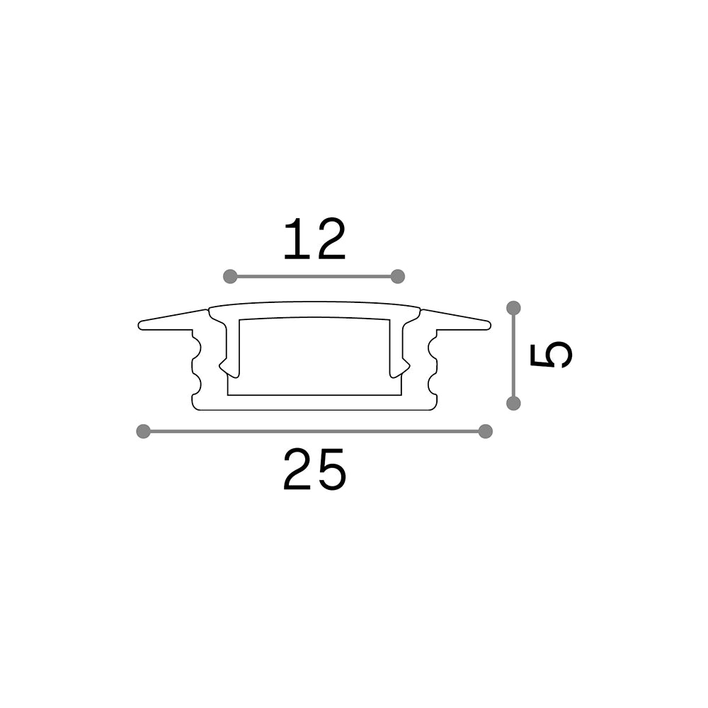Profilo Slot Metallo Bianco Trim D25X5 300Cm