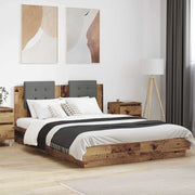 Struttura letto con testata-Giroletto Legno vecchio 140 x 200 cm
