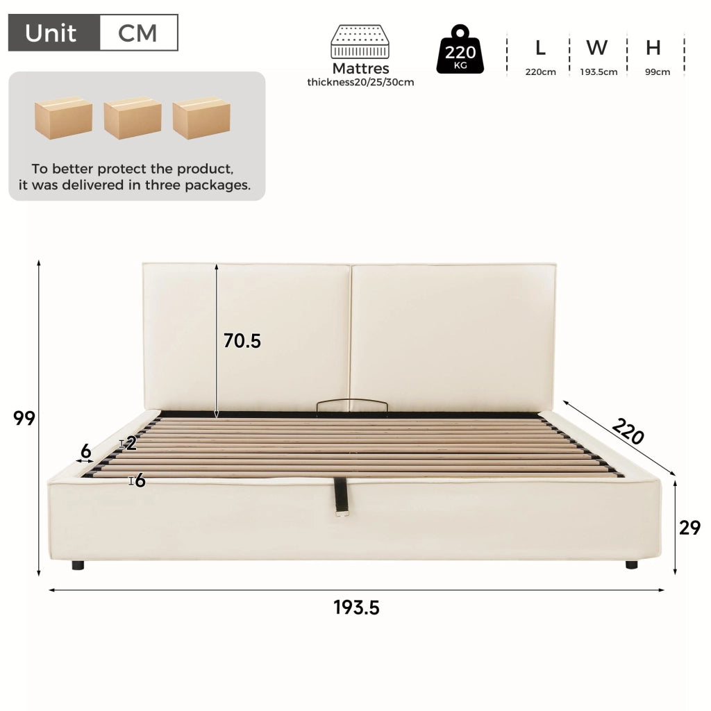 letto imbottito lino beige 180 x 200 cm
