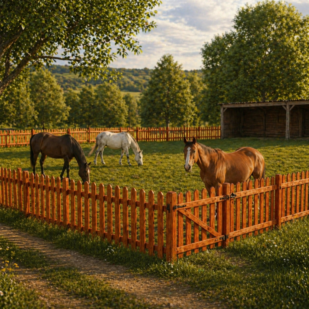 Staccionata In Legno Di Pino Per Giardino Orto E Recinzioni Decorative Con Doghe Arrotondate Barriera Outdoor Resistente Alle Intemperie 180 x 100 Cm Legno Scuro