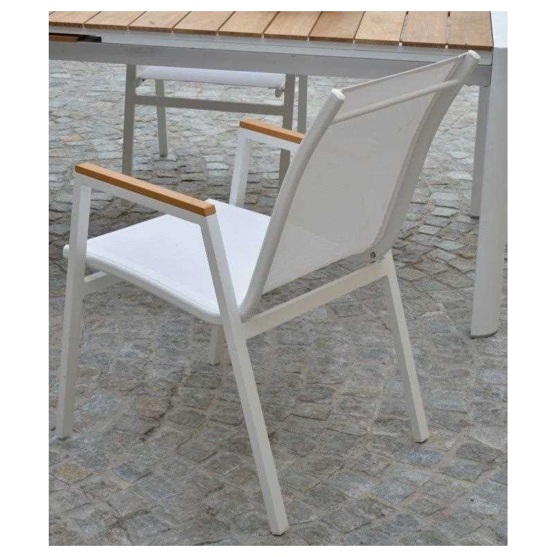 Poltrona alluminio Idaho Plus bianco cm 53x65h43/62/87
