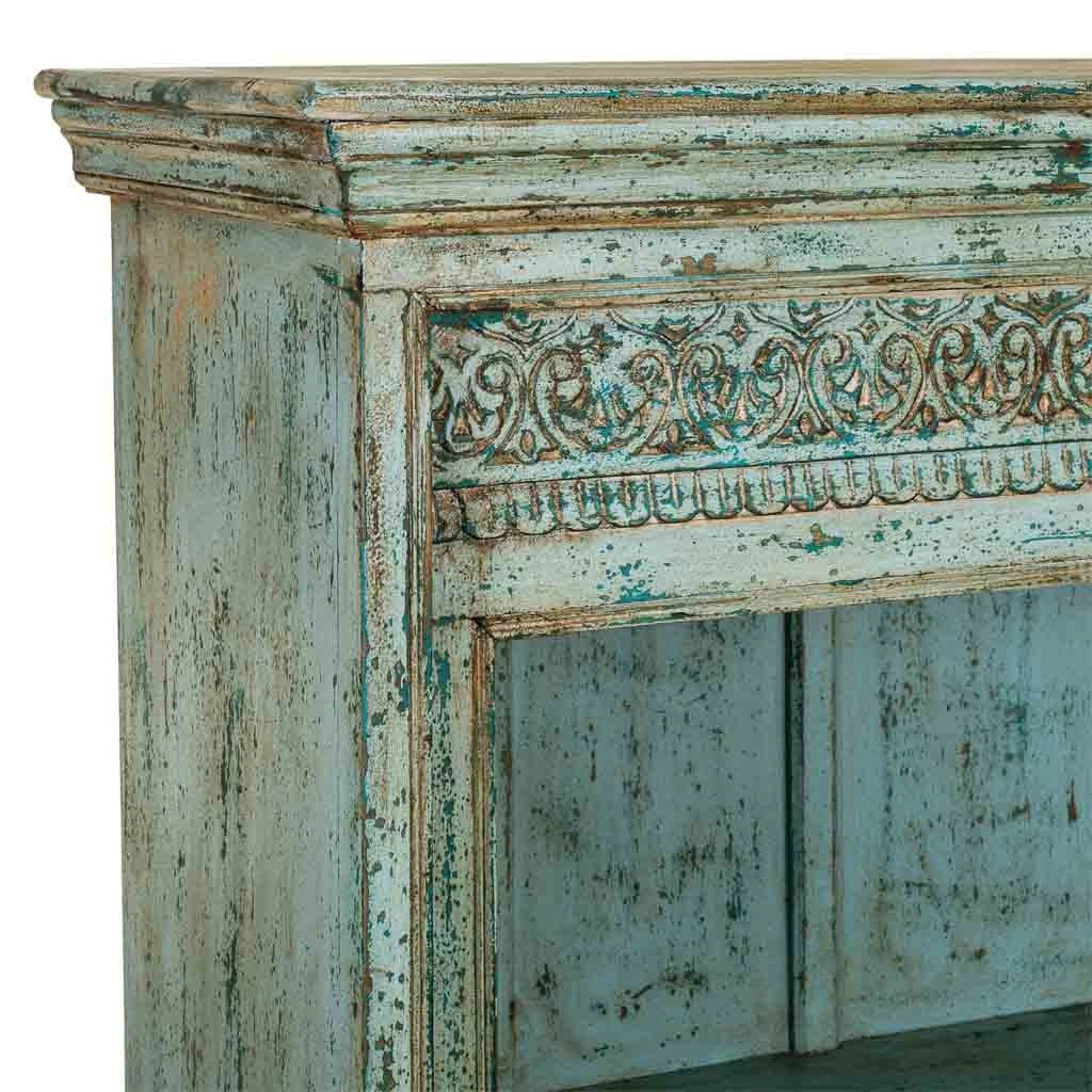 Libreria in legno blu 100x40x180