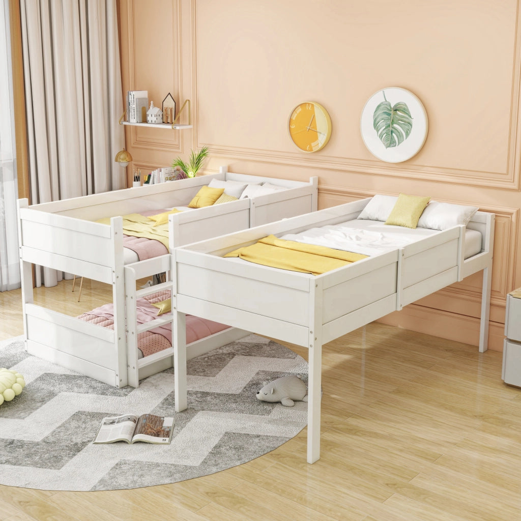 LETTO a castello triplo 90x200 cm in legno bianco