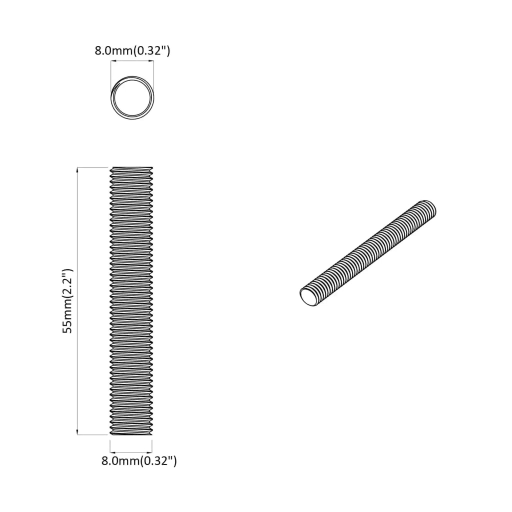Asta Filettata 1000 pcs Argento Acciaio 864444