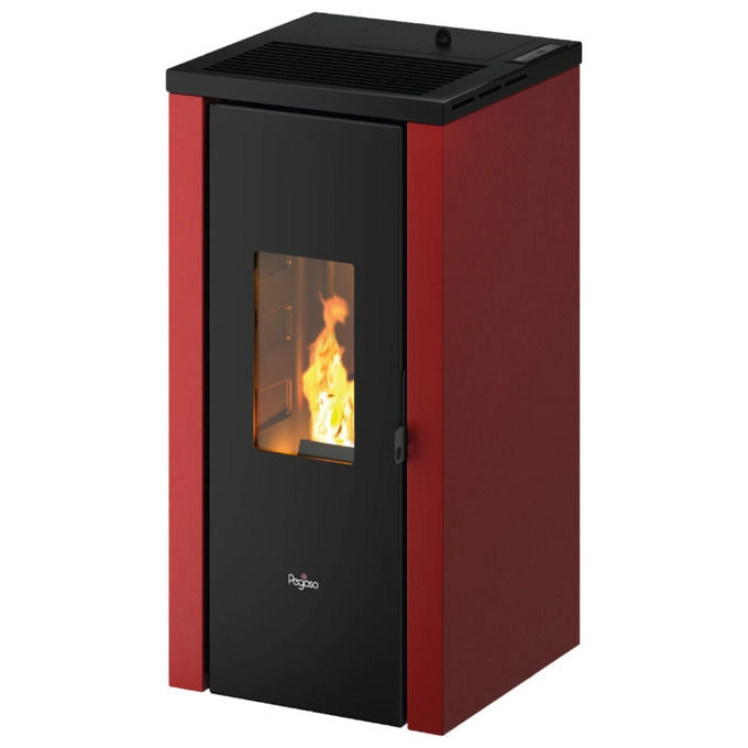 Pegaso 7024042 Vera 7 UP T2 Stufa a Pellet 7 kW Classe A+ 24 Kg Serbatoio Autoaccensione colore Rosso